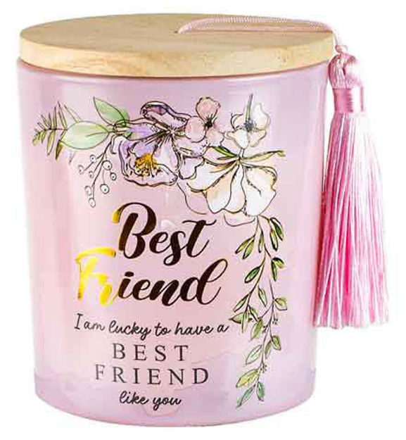 Ronis Best Friend Candle With Wood Lid and Tassel Vanilla 10x13cm