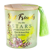 Ronis Best Friends Candle With Wood Lid and Tassel Vanilla 10x13cm