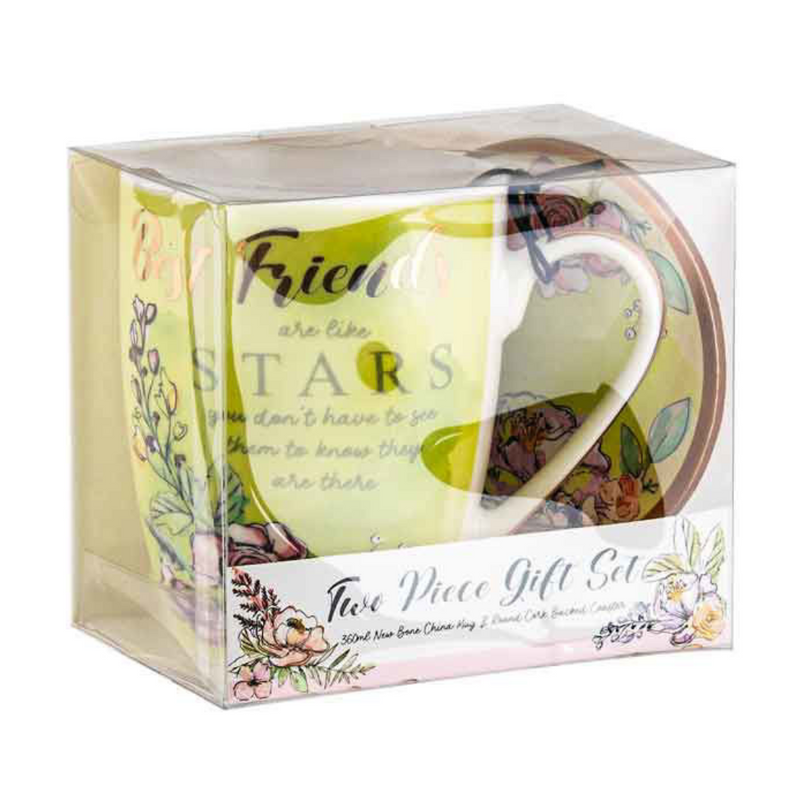 Ronis Best Friends Mug and Coaster Set 350ml