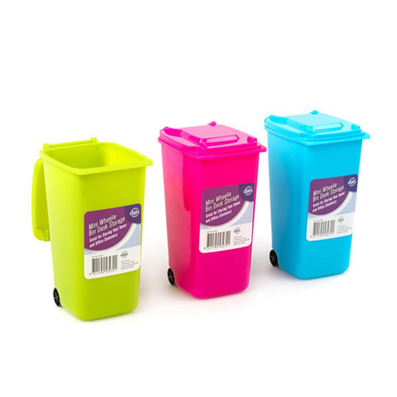 Ronis Bin Wheelie Mini Storage Desk Accessory Assorted