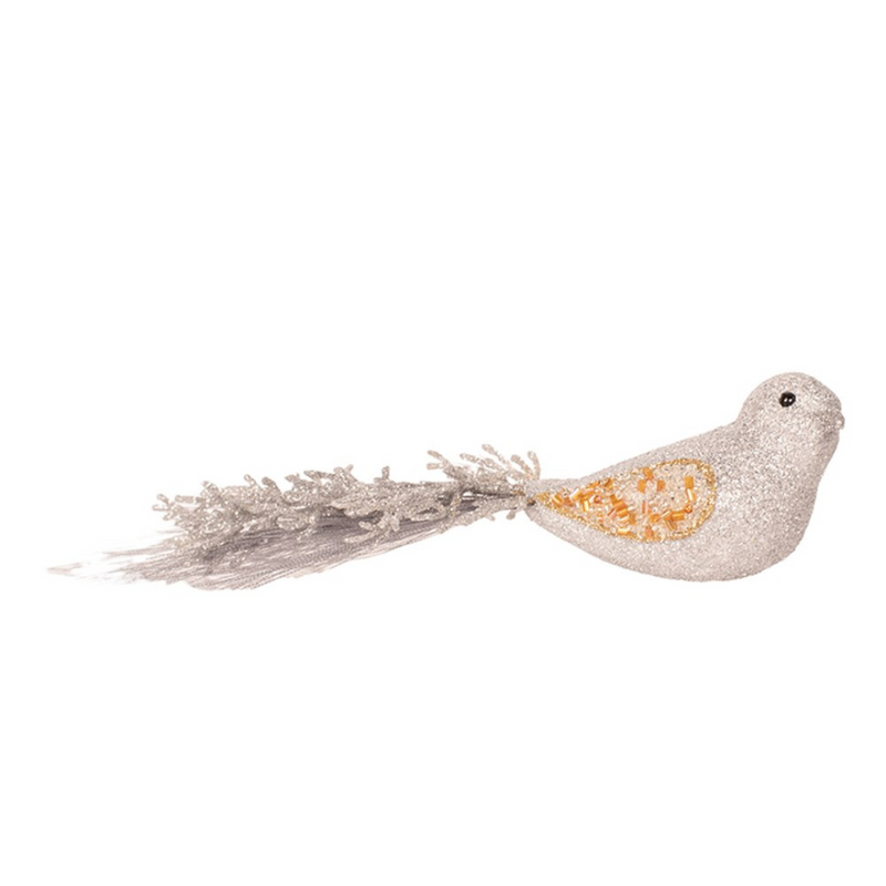 Ronis Bird with Clip 20x5x5cm Silver