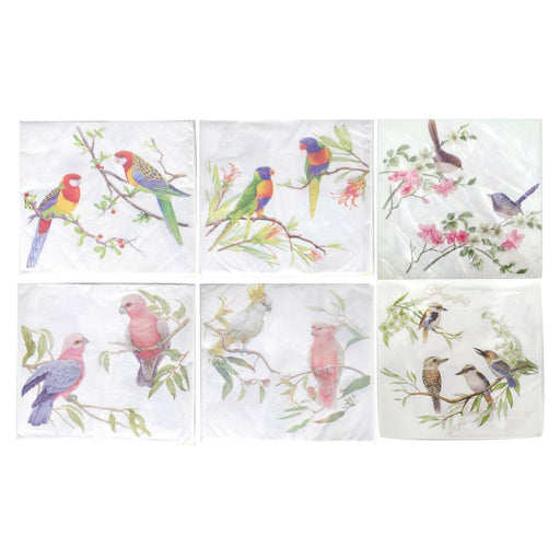Ronis Birds Napkins 20pk 33x33cm Assorted