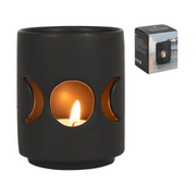 Ronis Black Triple Moon Cut Out Tealight Holder (Gift Box)
