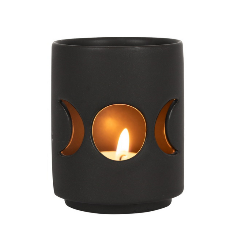 Ronis Black Triple Moon Cut Out Tealight Holder (Gift Box)