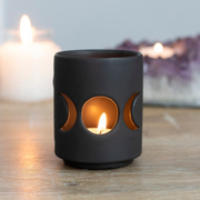 Ronis Black Triple Moon Cut Out Tealight Holder (Gift Box)