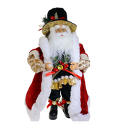 45cm Standing Santa figure with red suit and black hat, festive holiday decoration
