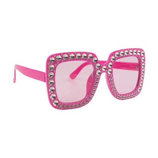 Ronis Blinged Square Party Glasses Pink
