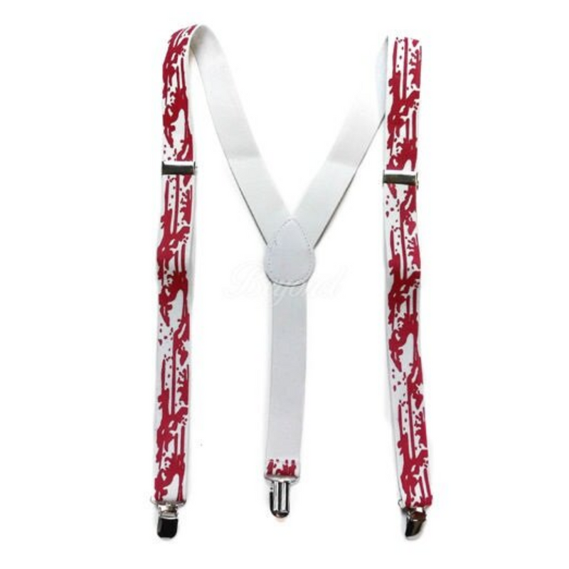Bloody Suspenders Adults – Halloween costume accessory with blood-splatter design