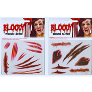 Bloody Wound Tattoo Sheet 2Pk 2 Asstd