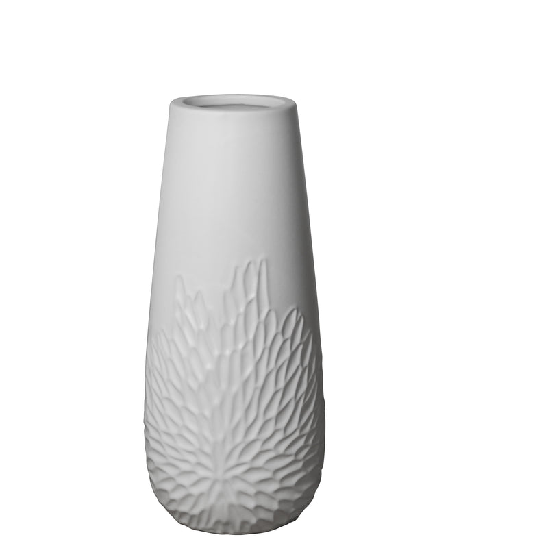 Bloom Base vase 13x30cm matt white tall decorative vase for flowers, dried stems, and modern minimalist home décor styling