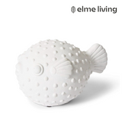 Ronis Blow Fish Sculpture White 18x12x10cm