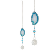 Ronis Blue Quartz Gemstone Suncatcher 38cm