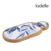 Ronis Blue Lagoon Mango Wood Chip & Dip Bowl