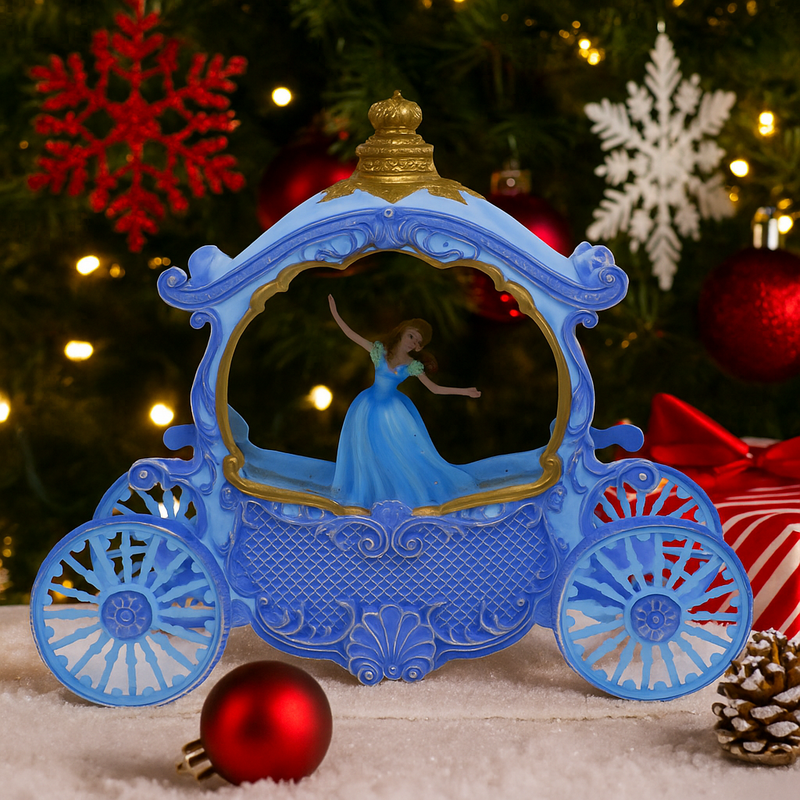 Blue Princess Carriage Lantern hanging party decoration for fairytale-themed birthday