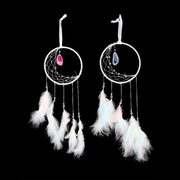 Ronis Blue/White Half Moon Dreamcatcher with Agate 15cm Assorted – thumbnail