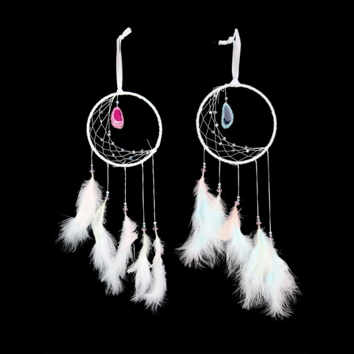 Ronis Blue/White Half Moon Dreamcatcher with Agate 15cm Assorted