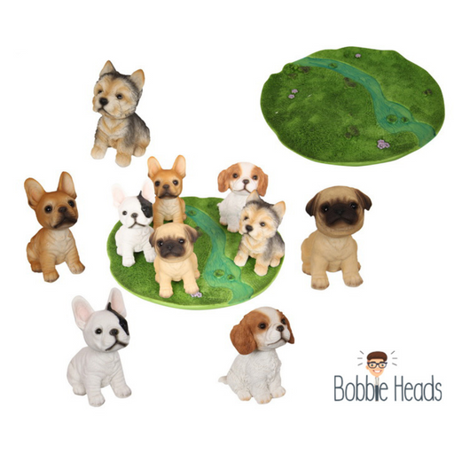Ronis Bobble Head Dog on Grass 13cm Assorted