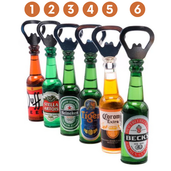 Ronis Bottle Opener With Magnet Beer Bottle Shaped 13.5x2.5cm 6 Asstd