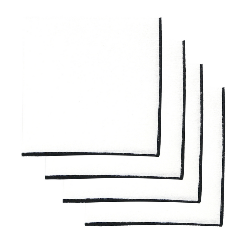 Ronis Bourdon Napkins 45x45cm Black Set of 4