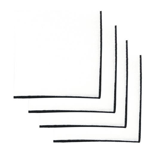 Ronis Bourdon Napkins 45x45cm Black Set of 4