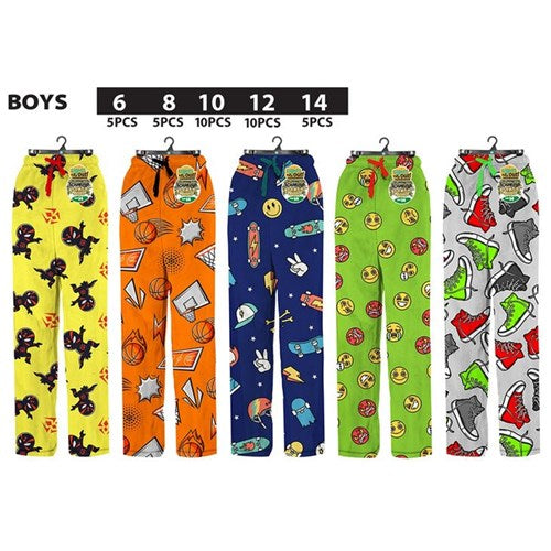 Boys PJ lounge pants Series 1 in assorted designs, available in 5 sizes