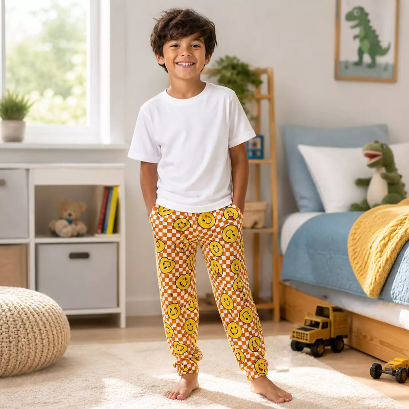 Boys PJ lounge pants with pockets in assorted designs, made for soft, comfortable sleep and everyday lounging.