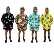Boys Snuggy Sherpa hoodie in assorted printed designs, featuring ultra-soft sherpa fleece for warm, cosy comfort during chilly days and nights. – thumbnail