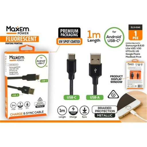 Ronis Braided USB Type C Cable 1m