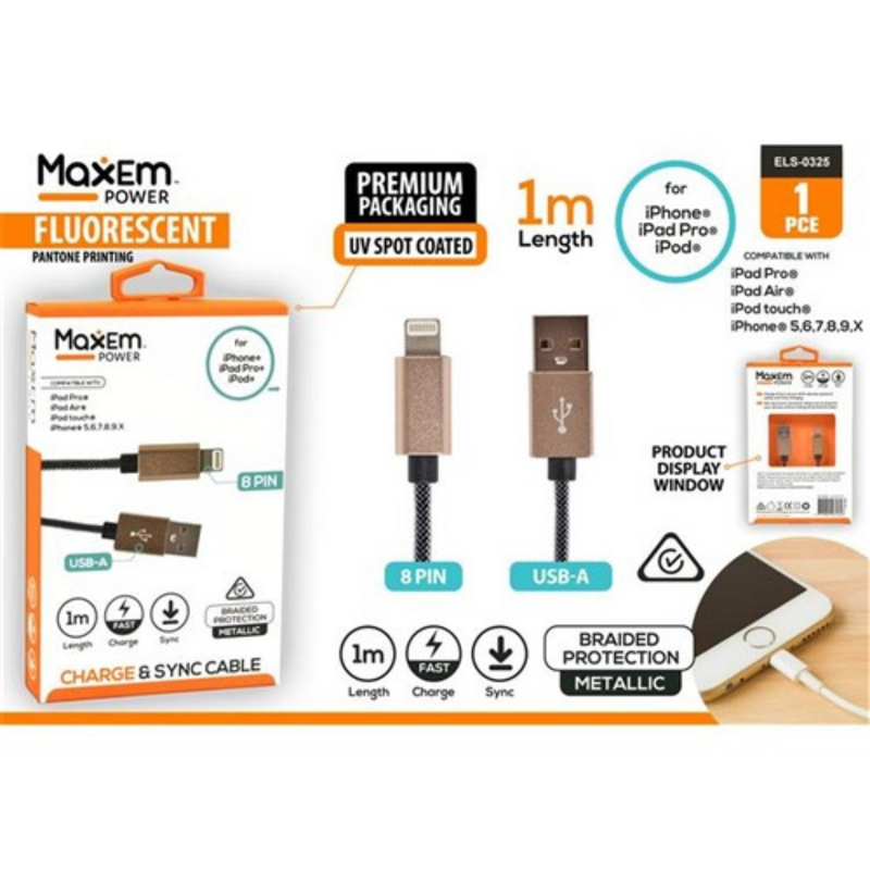 Ronis Braided USB iPhone Cable 1m