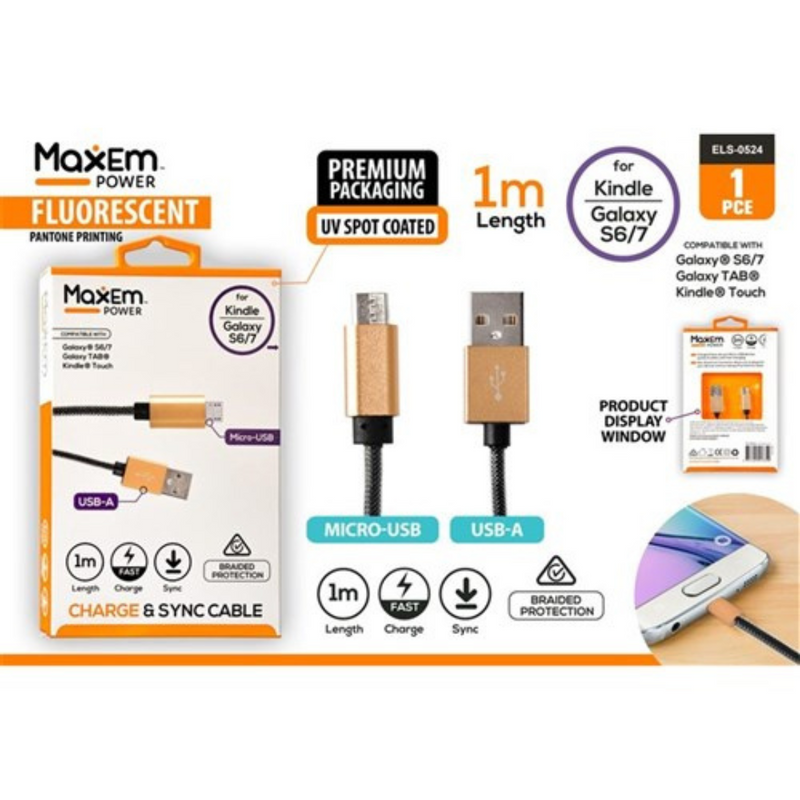 Ronis Braided USB to Micro USB Cable 1m