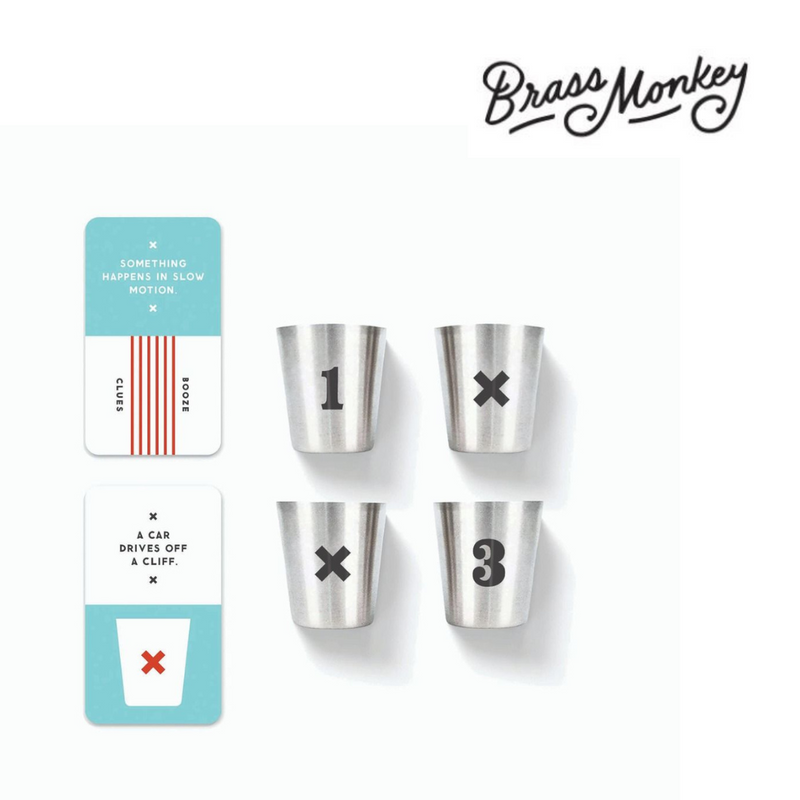 Ronis Brass Monkey Booze Clues Drinking Game Set Multi 12x10x6cm