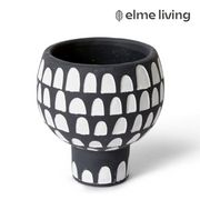 Ronis Braxton Pot White/Black 16x16x16cm