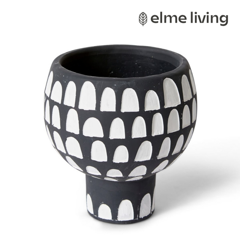 Ronis Braxton Pot White/Black 16x16x16cm
