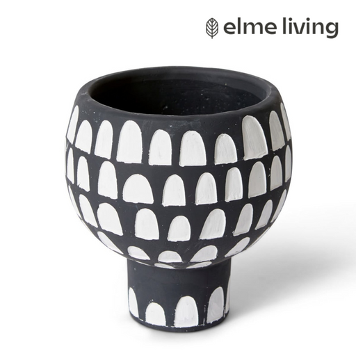 Ronis Braxton Pot White/Black 16x16x16cm
