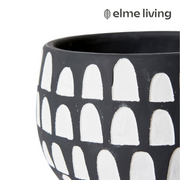 Ronis Braxton Pot White/Black 20x20x19cm