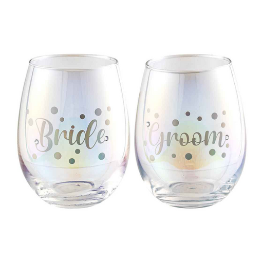 Ronis Bride / Groom Stemless Holographic Set of 2 560ml
