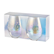 Ronis Bride / Groom Stemless Holographic Set of 2 560ml