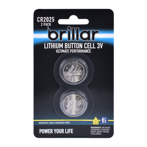 Ronis Brillar Lithium Button Battery 2pk CR2025