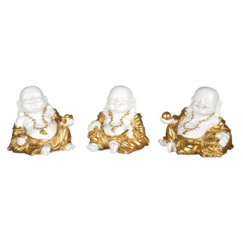 Ronis Buddha 4cm White and Gold Assorted