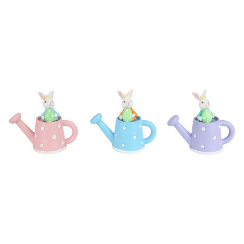 Ronis Bunny Rabbit in Watering Can 13cm Assorted