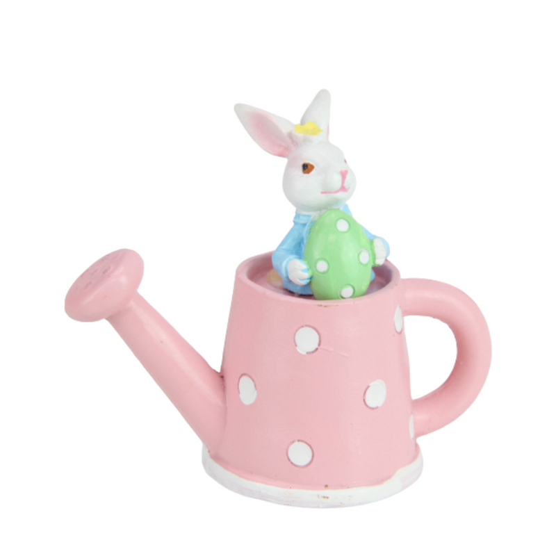 Ronis Bunny Rabbit in Watering Can 13cm Assorted