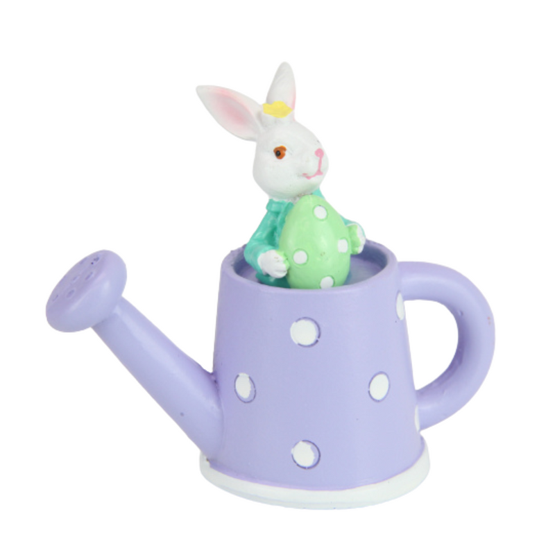 Ronis Bunny Rabbit in Watering Can 13cm Assorted