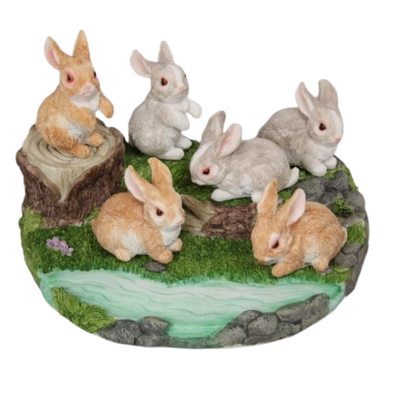 Ronis Bunny Rabbits on Garden 7cm Assorted
