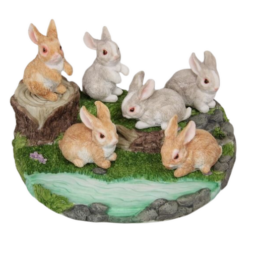Ronis Bunny Rabbits on Garden 7cm Assorted