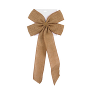 Ronis Burlap Bow With Gold Tie Large