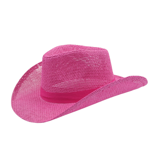 Ronis Burlap Cowboy Hat Pink