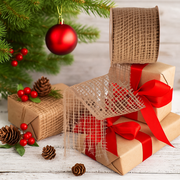 Natural Burlap Ribbon 10cm x 10m – Rustic jute ribbon for crafts, weddings, and décor