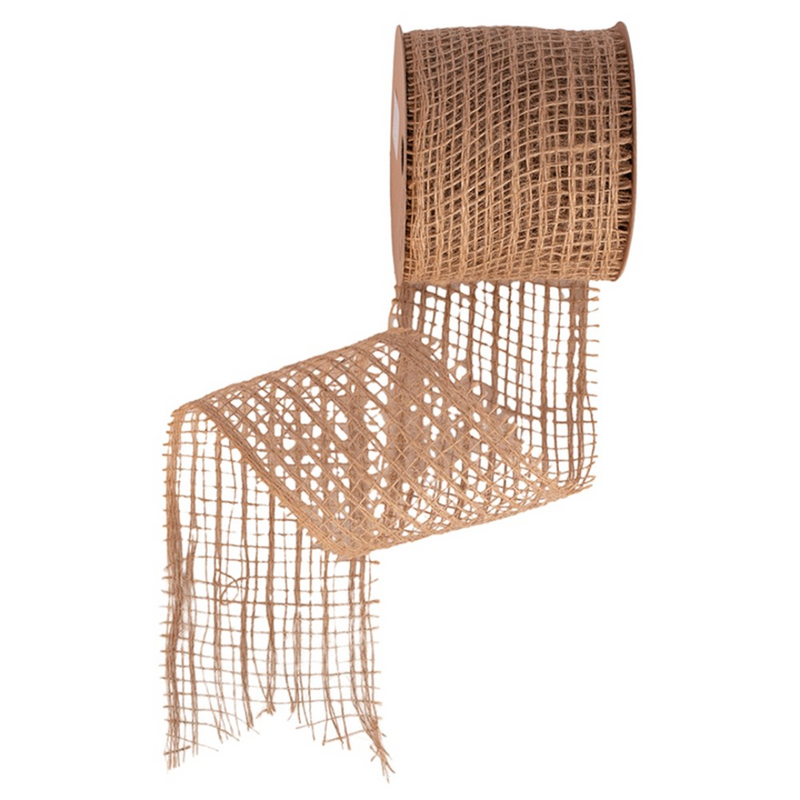 Natural Burlap Ribbon 10cm x 10m – Rustic jute ribbon for crafts, weddings, and décor