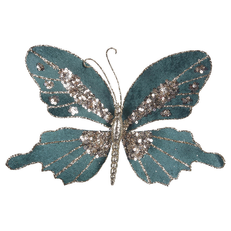 Ronis Butterfly with Clip 20cm Teal Green