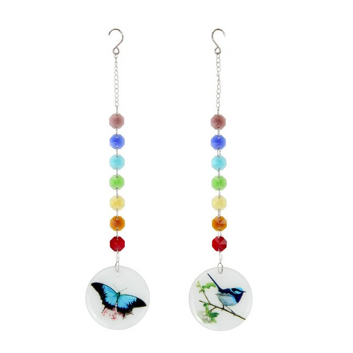 Ronis Butterfly And Wren Chakra Suncatcher 28cm Assorted
